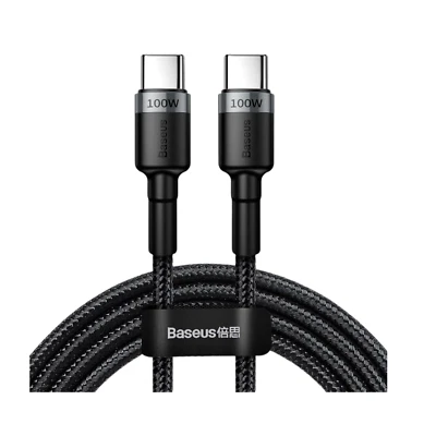 BASEUS USB C To 2m Charging Cable 100W Quick Charger Data for Mobile Phone PC - Image 1 of 4