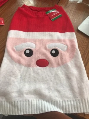 Dog Sweater Size L Pet Winter Holiday Santa Fuzzy-Brand New-SHIPS N 24 HOURS - Image 1 of 4