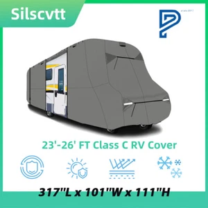 23'-26' FT Class C RV Cover Anti-UV Waterproof 4-Ply Motorhome Camper Storage - Picture 1 of 15