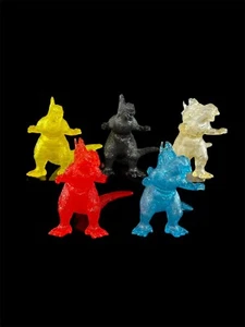 1999 BANDAI 2.5” GODZILLA ADVANCE THEATER TICKET EXCLUSIVE TRANSLUCENT SET OF 5 - Picture 1 of 4
