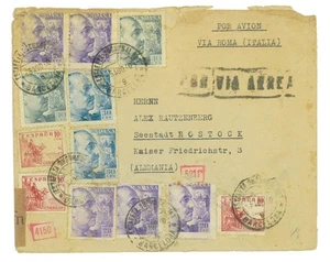 P4652 - España, CARTA MULTICOLOR, DE BARCELONA A ALEMANIA 1940 VÍA LATI - Imagen 1 de 2