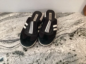 Sandalias Mudd De Colección Talla 9 Y2K Años 90 Negro Blanco Gruesas Cuña Slides Deportivas Especias - Imagen 1 de 12