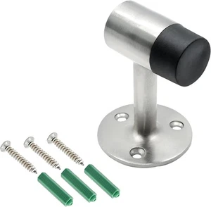 3 Inch Heavy Duty Floor Stop, Zinc Alloy Mount Door 1 Piece, Silver - Picture 1 of 7