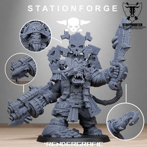 Orkaz Pirate - Stationforge - Wargaming Grimdark Ork Greenskin Boss - Picture 1 of 6