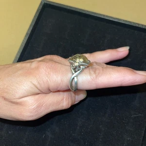 Ann King 925 Silber/18K Gold Zitronenquarz Stein Ring Damen Größe 10 Original - Bild 1 von 7