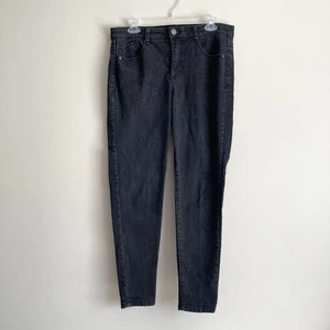 Democracy Jeans Women Size 10 Black Glitter Skinny Stretch High Rise Ab Solution - Picture 1 of 10