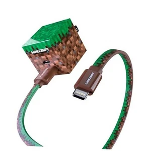 Pack de charge Powertek Minecraft USB-A vers Lightning (bloc d'herbe MFi - Photo 1/7