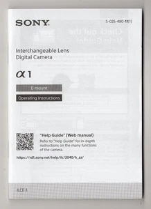 Manual de instrucciones de la cámara Sony A1 / Alpha 1 en inglés - Imagen 1 de 6