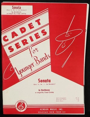 Beethoven Sonata Sheet Music Score Kendor Cadet Series For Younger Bands - Image 1 of 4