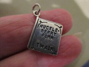 PRE-LOVED HUCKLEBERRY FINN TWAIN 925 STERLING SILVER STAMPED BOOK CHARM PENDANT