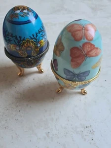 2 x Vintage Porzellan Sammelei Deko ähnlich Fabergee - Bild 1 von 7
