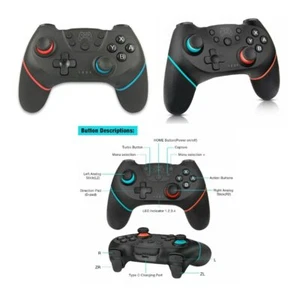 Manette jeu sans fil PRO Joypad Joystick Bluetooth Remote pour Nintendo Switch - Photo 1/23