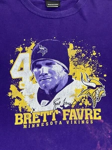 Vintage  Reebok Minnesota Vikings Brett Favre #4 Purple Men's T Shirt  Sz 2XL - Picture 1 of 9