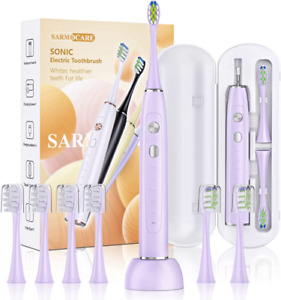 SARMOCARE Sonic Electric Toothbrush, Travel Rechargeable Toothbrushes Purple 
