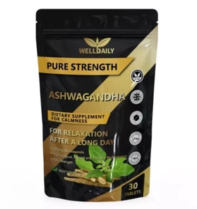 Ashwagandha KSM-66 1800mg 30 Tablets Root Extract Stress Fatigue Anxiety Relief - Picture 1 of 10