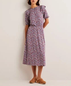 BODEN Ruffle Paisley Jersey Midi Dress D0283 SIZE UK 14L BRAND NEW D33 - Picture 1 of 6