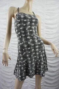 TOP SHOP black/white floral print halter neck dress size 8 - Picture 1 of 5