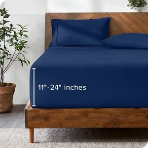 Bare Home 24" Deep Pocket Fitted Sheet - Premium 1800 Microfiber - Picture 1 of 102