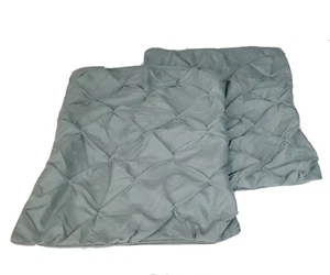 Pastel Teal Spa Blue Pinch Pleat Comforter Pillow Cases Set Full Queen - Picture 1 of 12