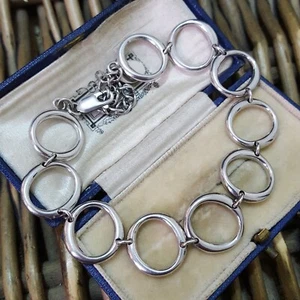 Pulsera vintage de plata de ley 925, pulsera de orotón, longitud ajustable  - Imagen 1 de 7