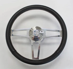 Volante Bronco F100 F150 F250 F350 1978-91 Billet cuero negro pulido - Imagen 1 de 12