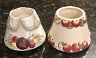 2 Small Yankee Candle Shades 3  In Tall 4 In Diameter Sliced Apples, Sugar Plum