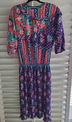 Vintage 1980s Diane Freis Georgette Boho Long Dress - Image 1 of 4