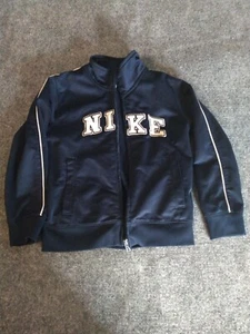 Boys Youth Size 5 Nike Embroidered Patch Spell Out Full Zip Jacket Blue  - Picture 1 of 6