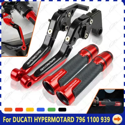 CNC Handle Grips Cap Brake Clutch Levers For DUCATI HYPERMOTARD 796 1100 939 - Image 1 of 4