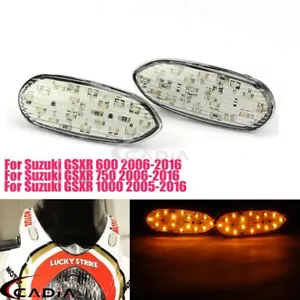 LED Mirror Block Off Turn Signal Light For Suzuki GSXR 600 750 GSX-R1000 2006-16 - Picture 1 of 6