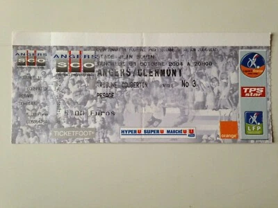 TICKET MATCH ANGERS SCO - CLERMONT 1 OCTOBRE 2004 - CHAMPIONNAT FRANCE - Photo 1/2
