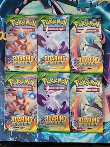 XY Roaring Skies 6 Booster Pack Lot 1/6 Booster Box POKEMON Trading Cards 