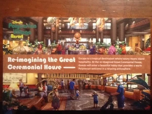 Postal Walt Disney World Village Polinesia Gran Casa Cermonial con Reimagen - Imagen 1 de 5