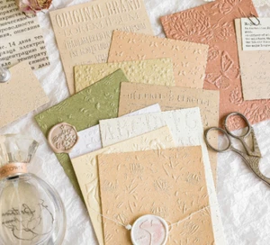 10pcs 3D Embossed Floral Pattern Material Paper for Journaling, Diy Scrapbooking - Picture 1 of 10