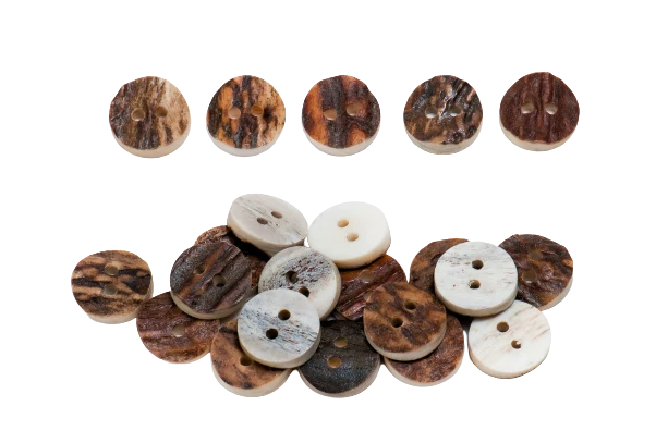Sewing Buttons | Natural Antler Flatback Fasteners For Crafts, DIY, Clothing - Image 1 of 4