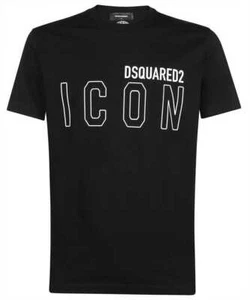 ✅ DSQUARED T-shirt uomo tshirt Taglia S-M-XL-XXL colore NERO logo bianco RILIEVO - Imagen 1 de 5