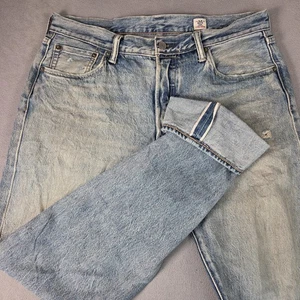 Levis 501 Jeans Mens 34x34 Light Wash Button Fly White Oak Selvedge 00501-2570 - Picture 1 of 13