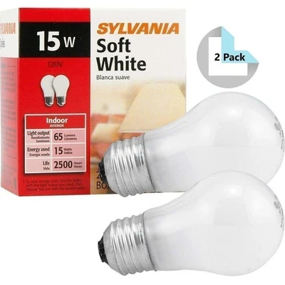 Sylvania 15A15WRP (2 Pack) 15 Watt A15 Light Bulb with Medium Base - 2850K - Image 1 of 3