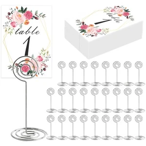26 PCS Table Number Holder - Table Card Holder Stand Wire Photo Holder with 2... - Picture 1 of 7