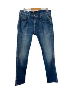 REPLAY Men’s Anbass Slim Fit Blue Designer Jeans Waist 32 Length 30 - Picture 1 of 17