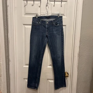 Levis 524 Jeans Women Blue Too Superlow Low Rise Bootcut Medium Wash 32x31 13M - Picture 1 of 8