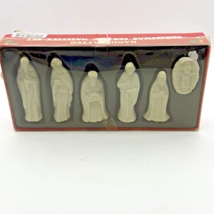 Vintage handgefertigte Keramik Weihnachtskrippe Originalkarton Neu aus altem Lagerbestand - Bild 1 von 11