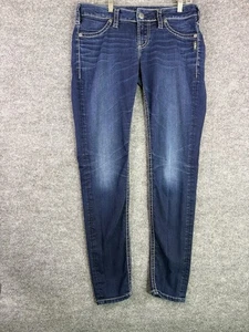 Silver Jeans Damen W29/L31 Aiko Mid Super Skinny Blau Stretch Denim Dark Wash - Bild 1 von 7
