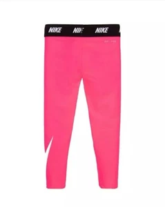 Nike Dri-fit Leggings Girls Hyper Pink Swoosh Logo Size 6 - Picture 1 of 3