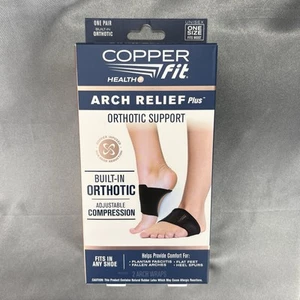 Copper Fit Arch Relief Plus Orthotic Support 1 Pair - One Size, Black Adjustable - Picture 1 of 10