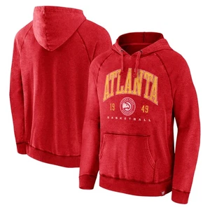 Pullover raglán para hombre Fanatics Heather Red Atlanta Hawks Foul Trouble lavado de nieve - Imagen 1 de 3