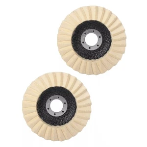 2Pcs 115MM Wool Felt Flap Disc Finishing Wheel Buffing Pads For Angle Grinder - Picture 1 of 16