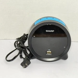 Sharp SPC458 Digital Alarm Clock w/ USB Charging Port – Black – Tested & Working - Picture 1 of 7