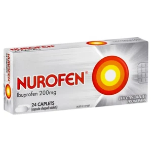Nurofen Pain & Inflammation Relief 24 Caplets Ibuprofen 200mg Body Pain Fever - Picture 1 of 3