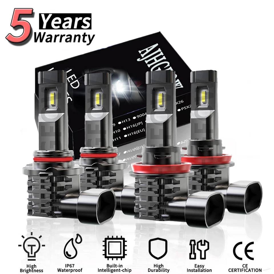 For 2011-2020 Toyota Highlander Sport Utility 4-Door LED Headlight Kit Hi/Low 4x - Image 1 of 1